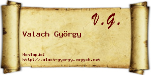 Valach György névjegykártya